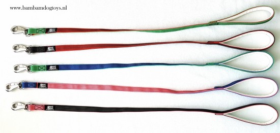 BamBam Antislip Deluxe DUO Color hondenlijn/riem 1 m en langer
